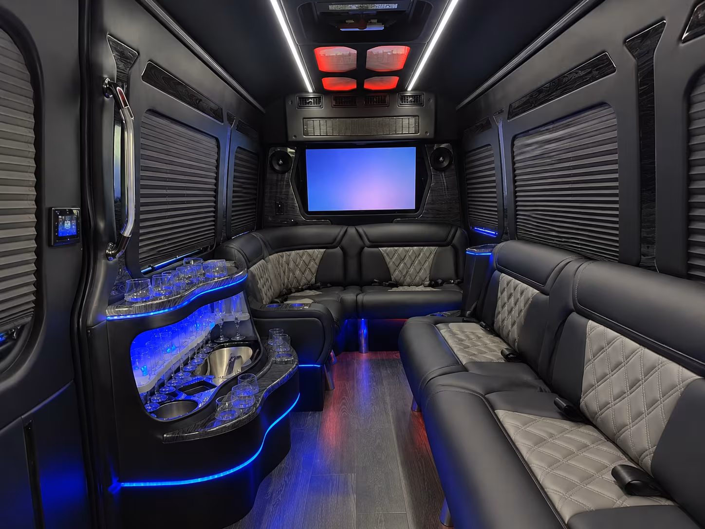 st louis 40 passenger party bus inside